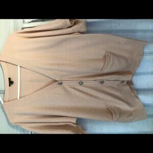 Talbot's Peach/ Pink Short Sleeve Cashmere/wool blend  Cardigan XL